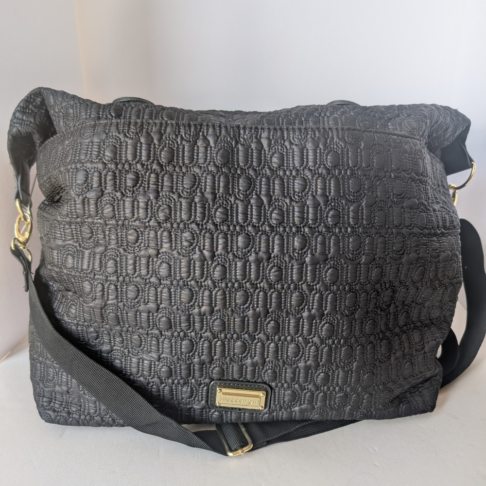 Madden Girl Black Quilted Puffer Large Travel Tote Travel Bag Weekender